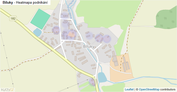 Bíluky - mapa podnikání