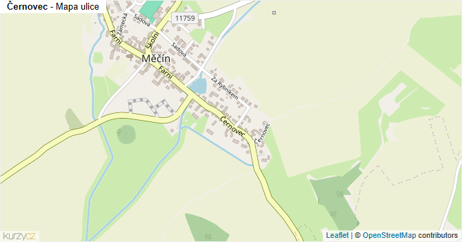 Černovec - mapa ulice