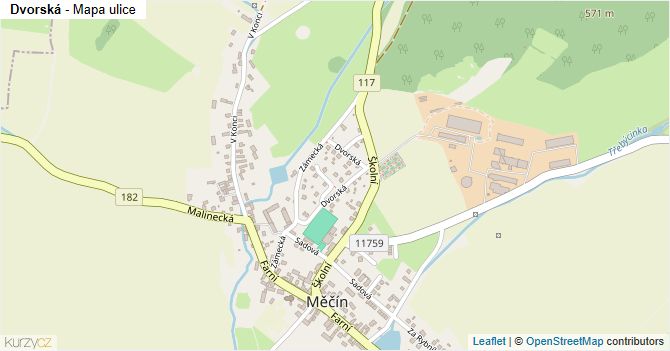 Dvorská - mapa ulice