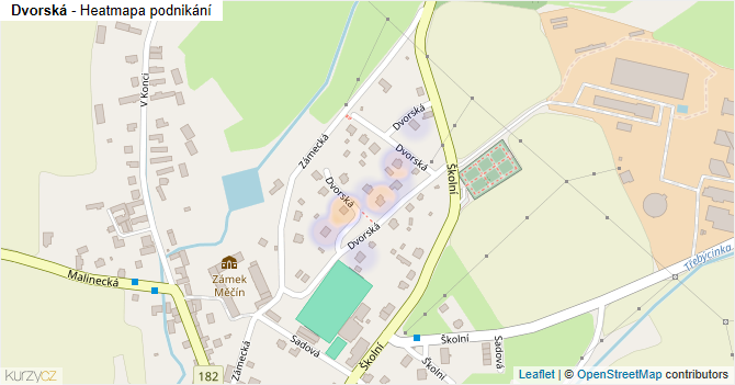 Dvorská - mapa podnikání