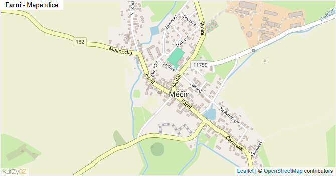Farní - mapa ulice