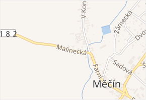 Malinecká v obci Měčín - mapa ulice