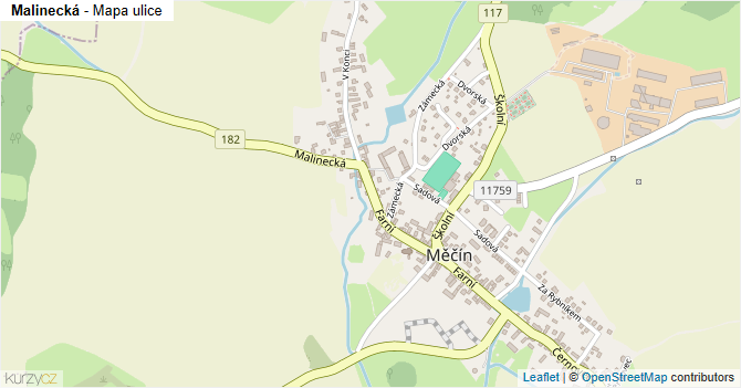 Malinecká - mapa ulice