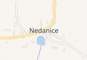 Nedanice v obci Měčín - mapa části obce