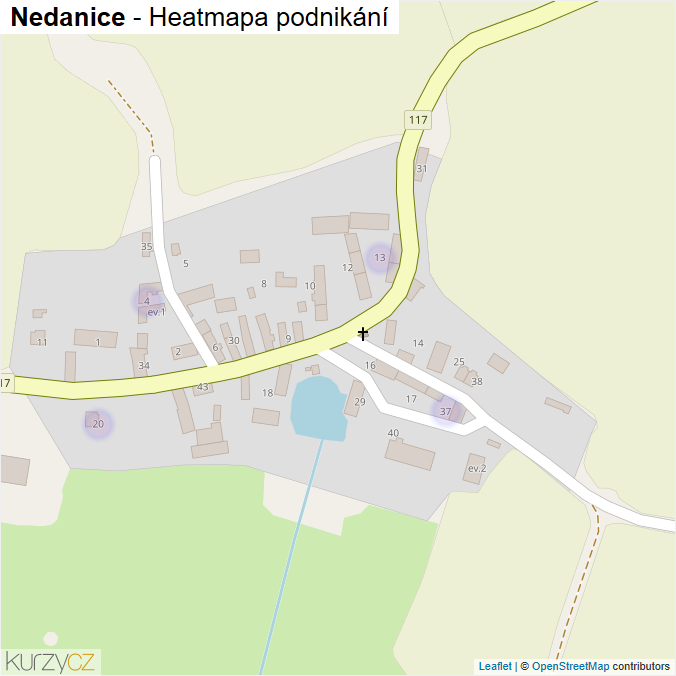Mapa Nedanice - Firmy v části obce.