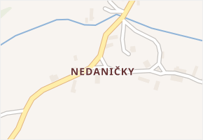 Nedaničky v obci Měčín - mapa části obce