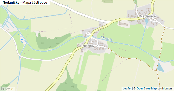 Nedaničky - mapa části obce