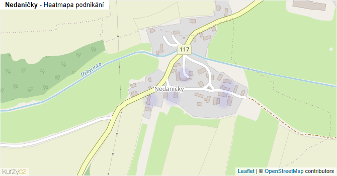 Nedaničky - mapa podnikání