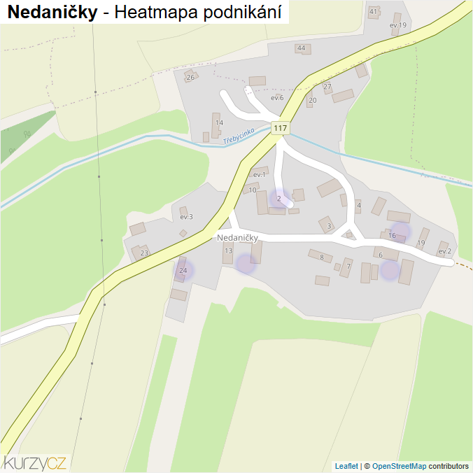 Mapa Nedaničky - Firmy v části obce.