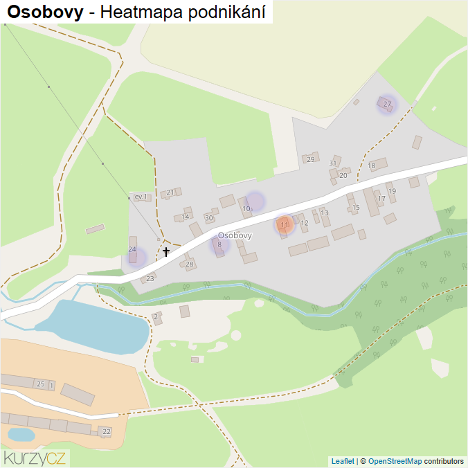 Mapa Osobovy - Firmy v části obce.