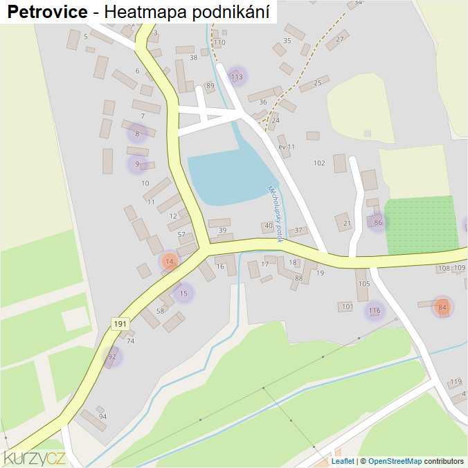Mapa Petrovice - Firmy v části obce.