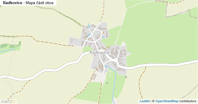 Radkovice - mapa části obce