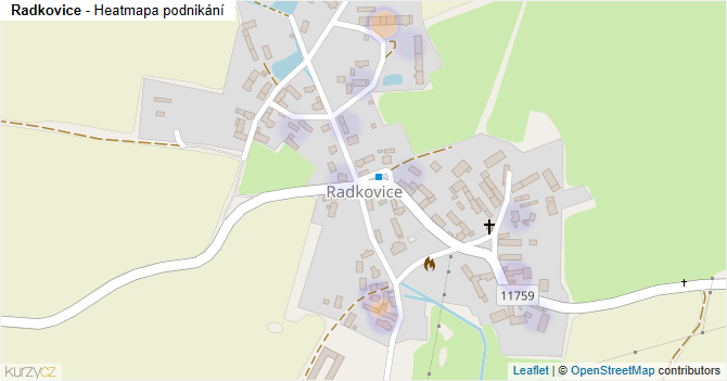 Radkovice - mapa podnikání
