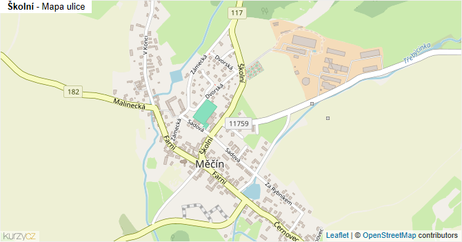 Školní - mapa ulice