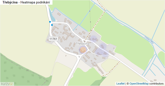Třebýcina - mapa podnikání