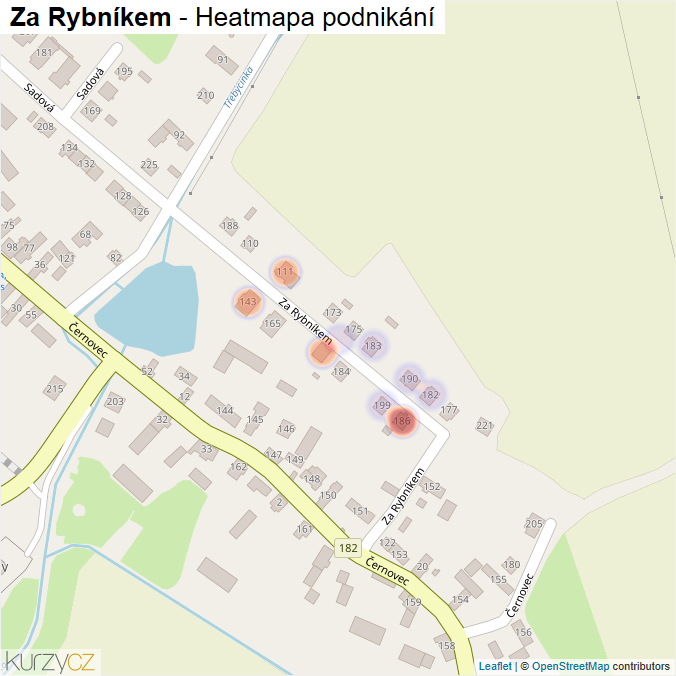 Mapa Za Rybníkem - Firmy v ulici.