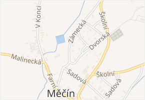 Zámecká v obci Měčín - mapa ulice