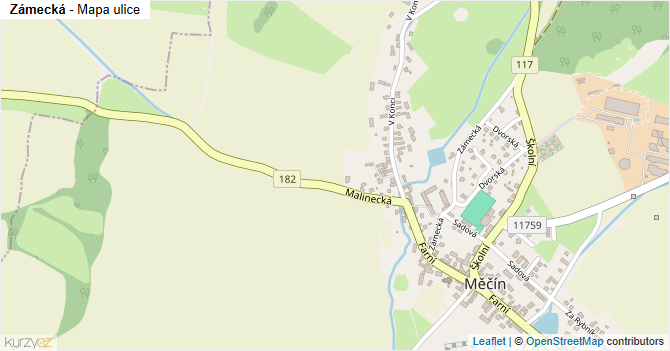 Zámecká - mapa ulice