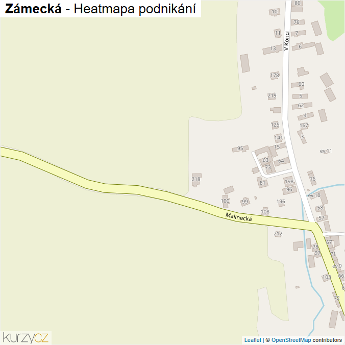 Mapa Zámecká - Firmy v ulici.