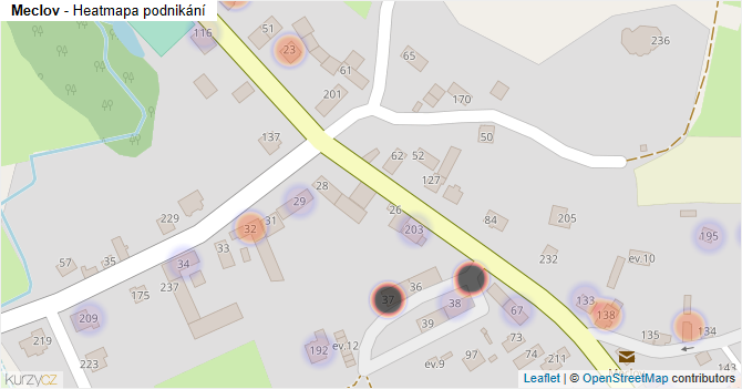 Meclov - mapa podnikání