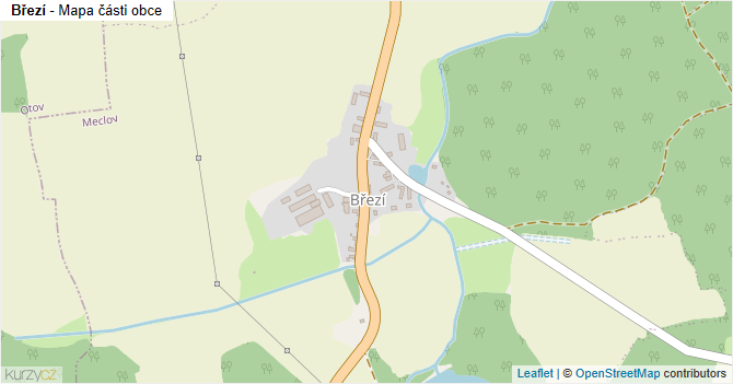 Březí - mapa části obce
