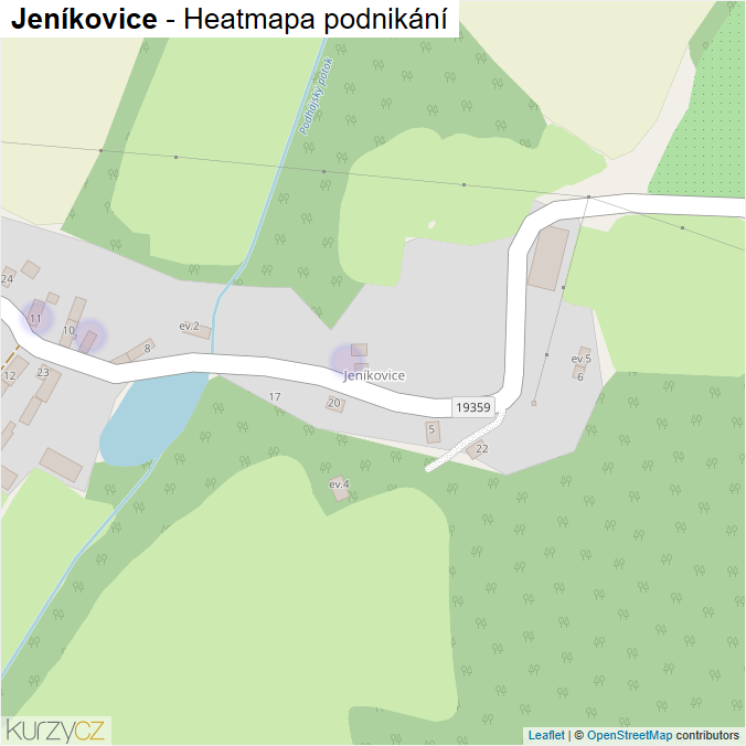 Mapa Jeníkovice - Firmy v části obce.