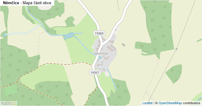 Němčice - mapa části obce