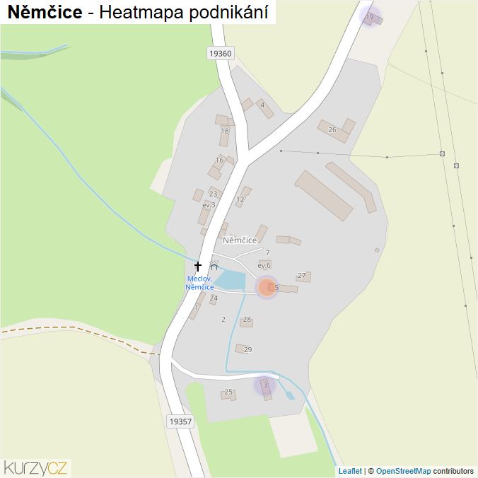 Mapa Němčice - Firmy v části obce.