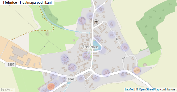 Třebnice - mapa podnikání