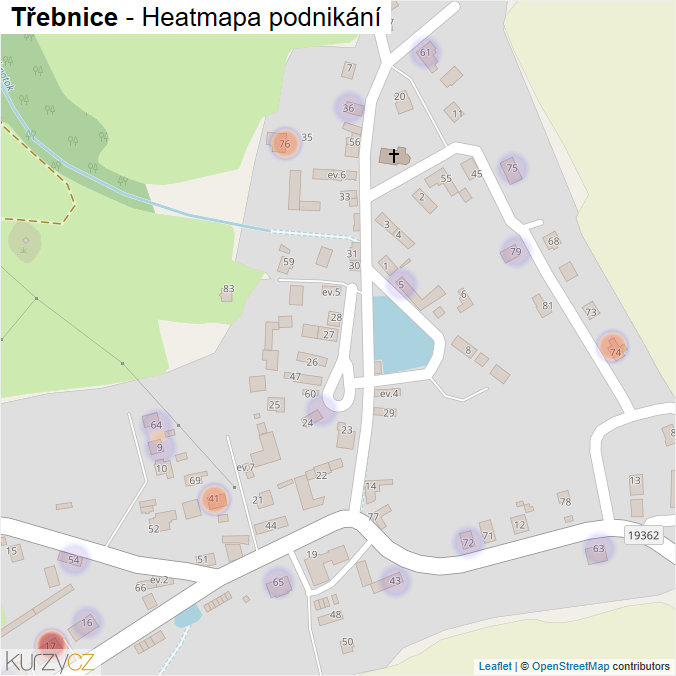 Mapa Třebnice - Firmy v části obce.
