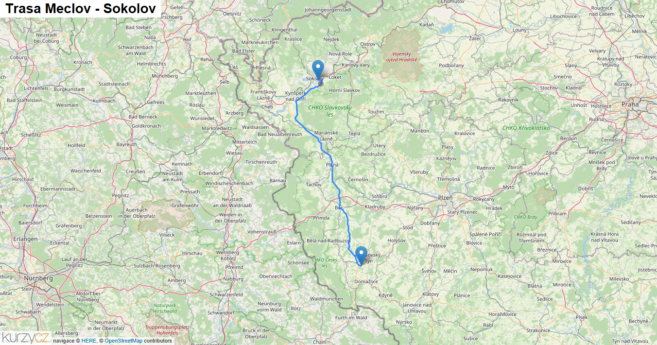 Meclov-Sokolov, mapa trasy