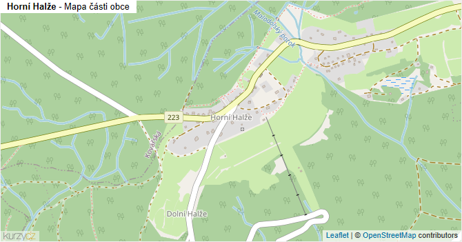 Horní Halže - mapa části obce