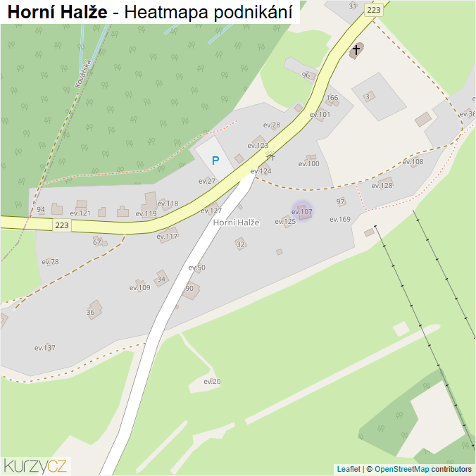 Mapa Horní Halže - Firmy v části obce.