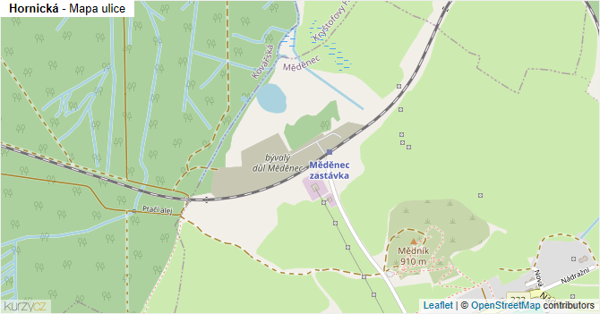 Hornická - mapa ulice