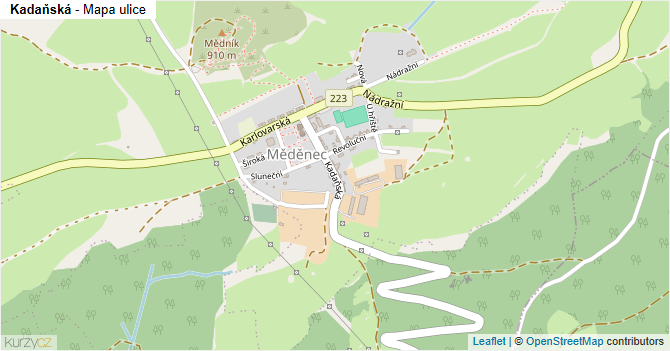 Kadaňská - mapa ulice
