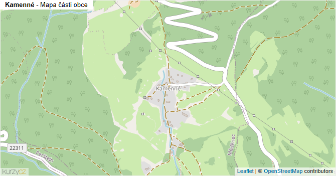 Kamenné - mapa části obce