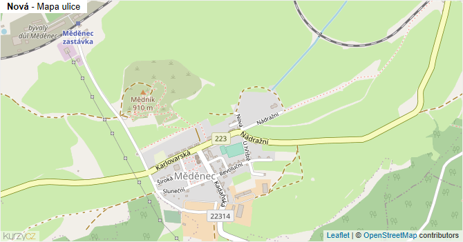 Nová - mapa ulice