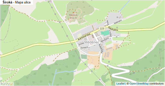 Široká - mapa ulice