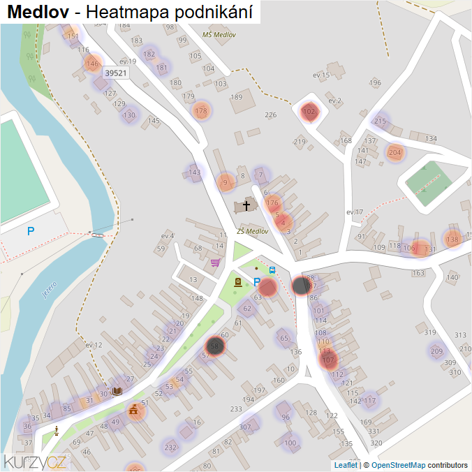 Mapa Medlov - Firmy v části obce.