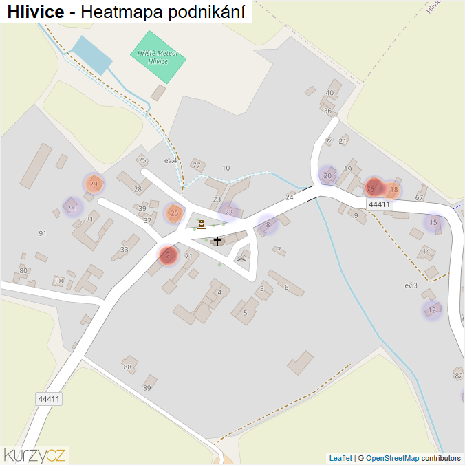 Mapa Hlivice - Firmy v části obce.