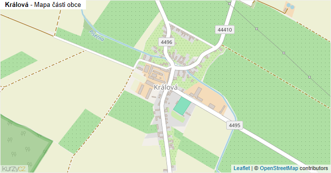 Králová - mapa části obce