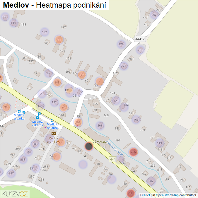 Mapa Medlov - Firmy v části obce.