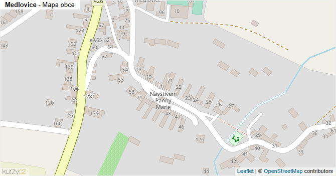 Medlovice - mapa obce
