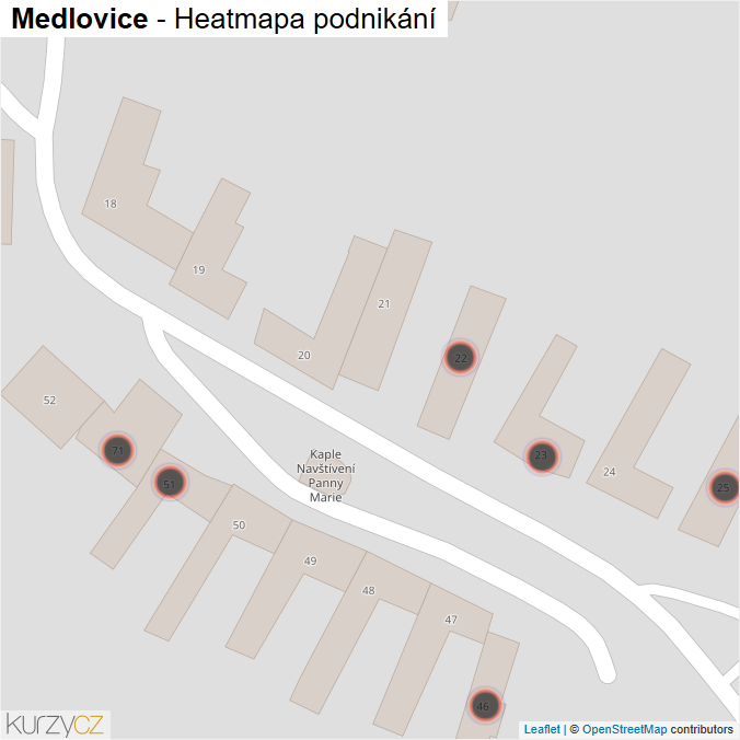Mapa Medlovice - Firmy v obci.