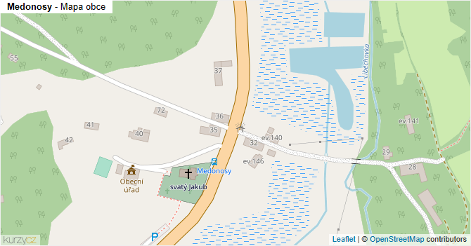 Medonosy - mapa obce