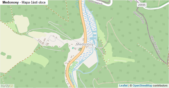 Medonosy - mapa části obce