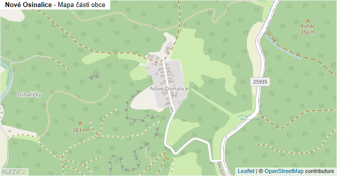 Nové Osinalice - mapa části obce