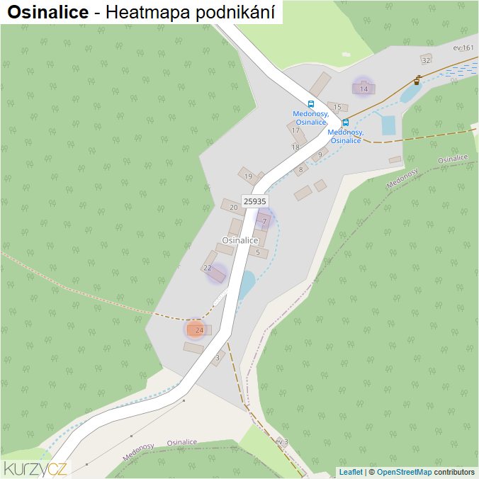 Mapa Osinalice - Firmy v části obce.