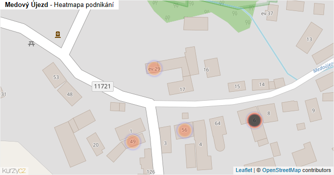Medový Újezd - mapa podnikání