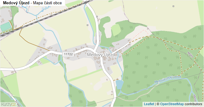 Medový Újezd - mapa části obce